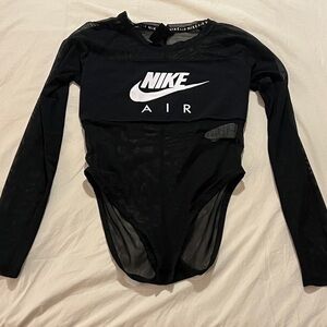Nike Women’s Black Mesh Long Sleeve Bodysuit